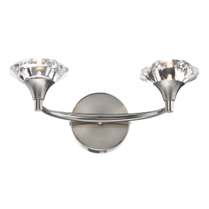 2 Light Wall Light - Satin Chrome