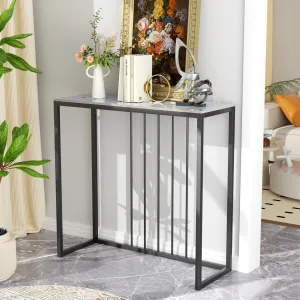 80Cm Marble Console Table For Living Room Entryway Metal Frame