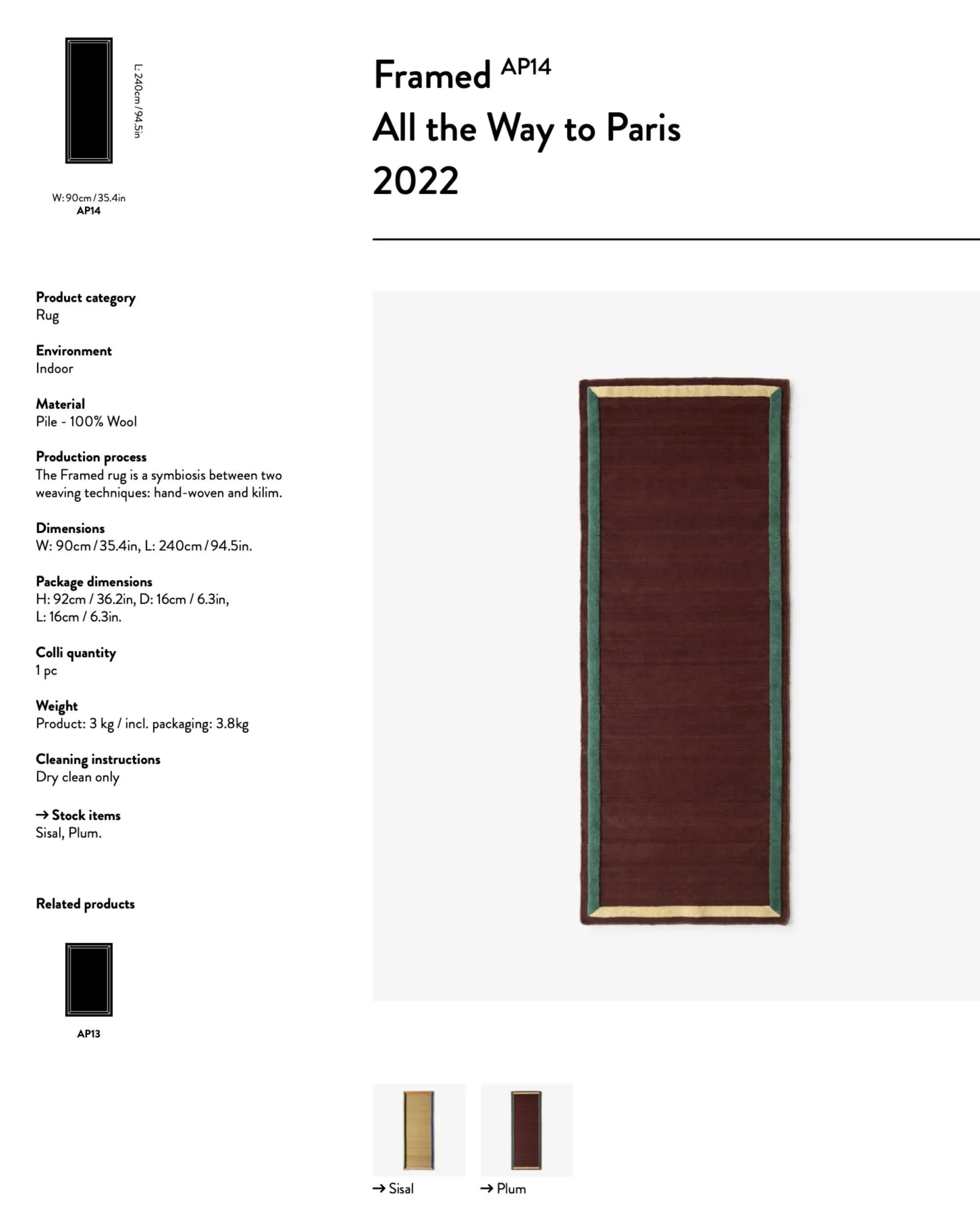 &Tradition Framed AP14 wool rug