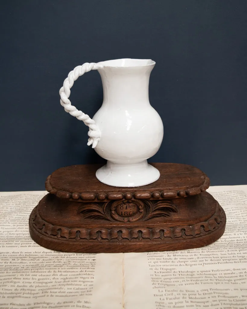 Astier de Villatte Pitcher with Braided Handle