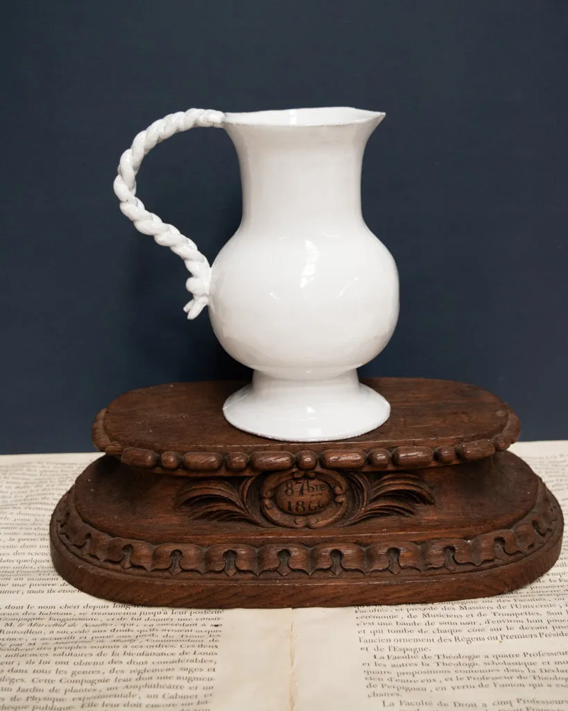Astier de Villatte Pitcher with Braided Handle