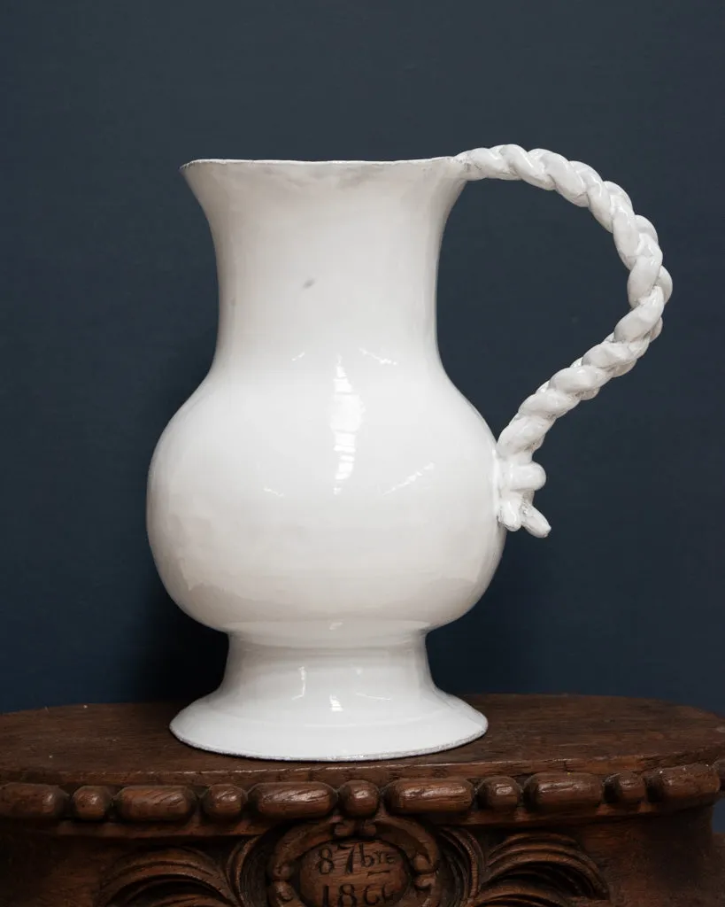 Astier de Villatte Pitcher with Braided Handle