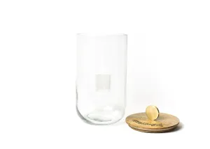 Big Wooden Lid Glass Jar Happy Everything