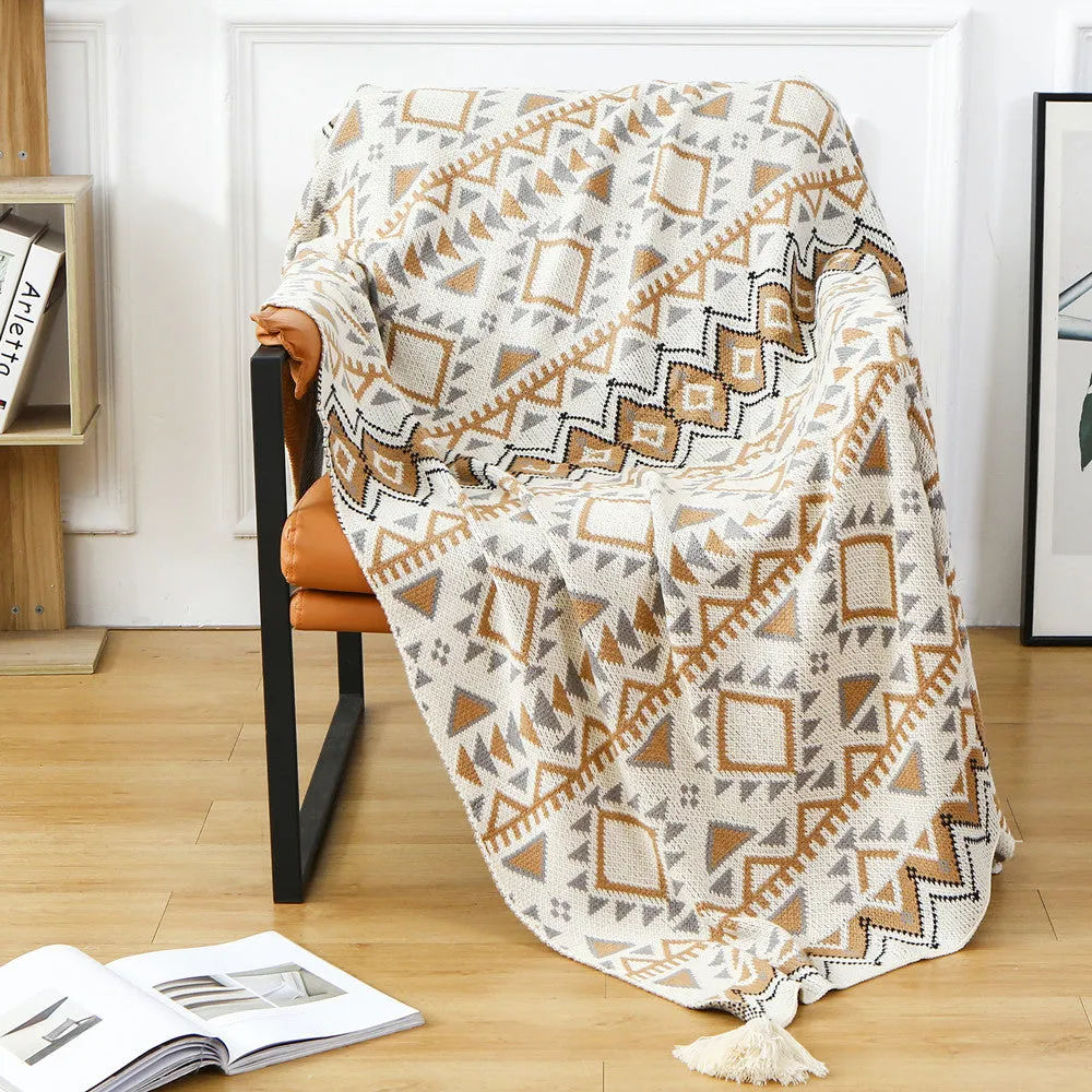 Bohemian Acrylic Bedding Couch Decorative Blanket Throw