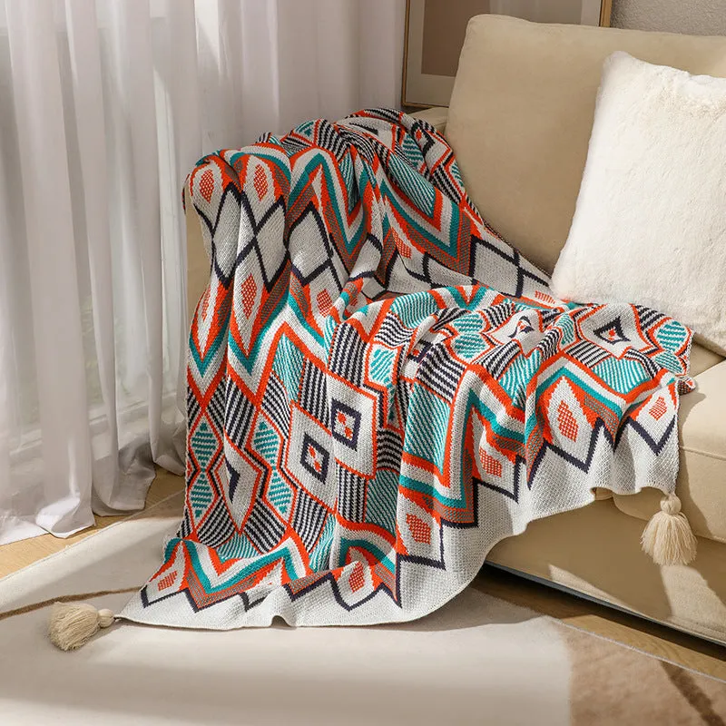 Bohemian Acrylic Bedding Couch Decorative Blanket Throw
