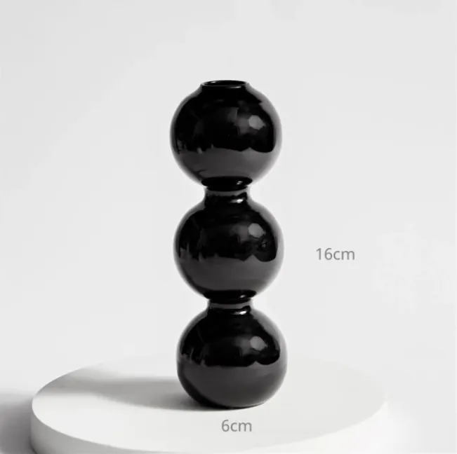 Bubble Shape Glass Vase: Pink / Short 3 Balls