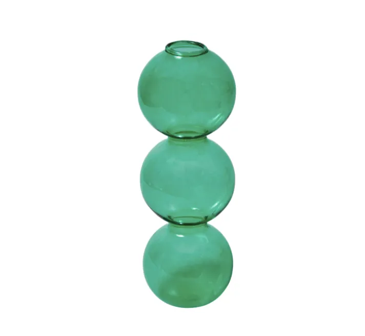 Bubble Shape Glass Vase: Pink / Short 3 Balls