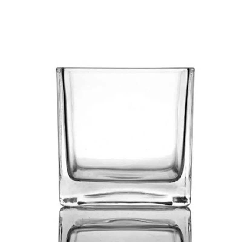Bulk Clear Square Glass Vases Clear Glass Cube Wholesale