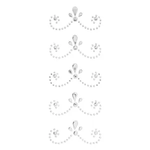 Crystal Scallop Flourish Bling Stickers: 5 Pc
