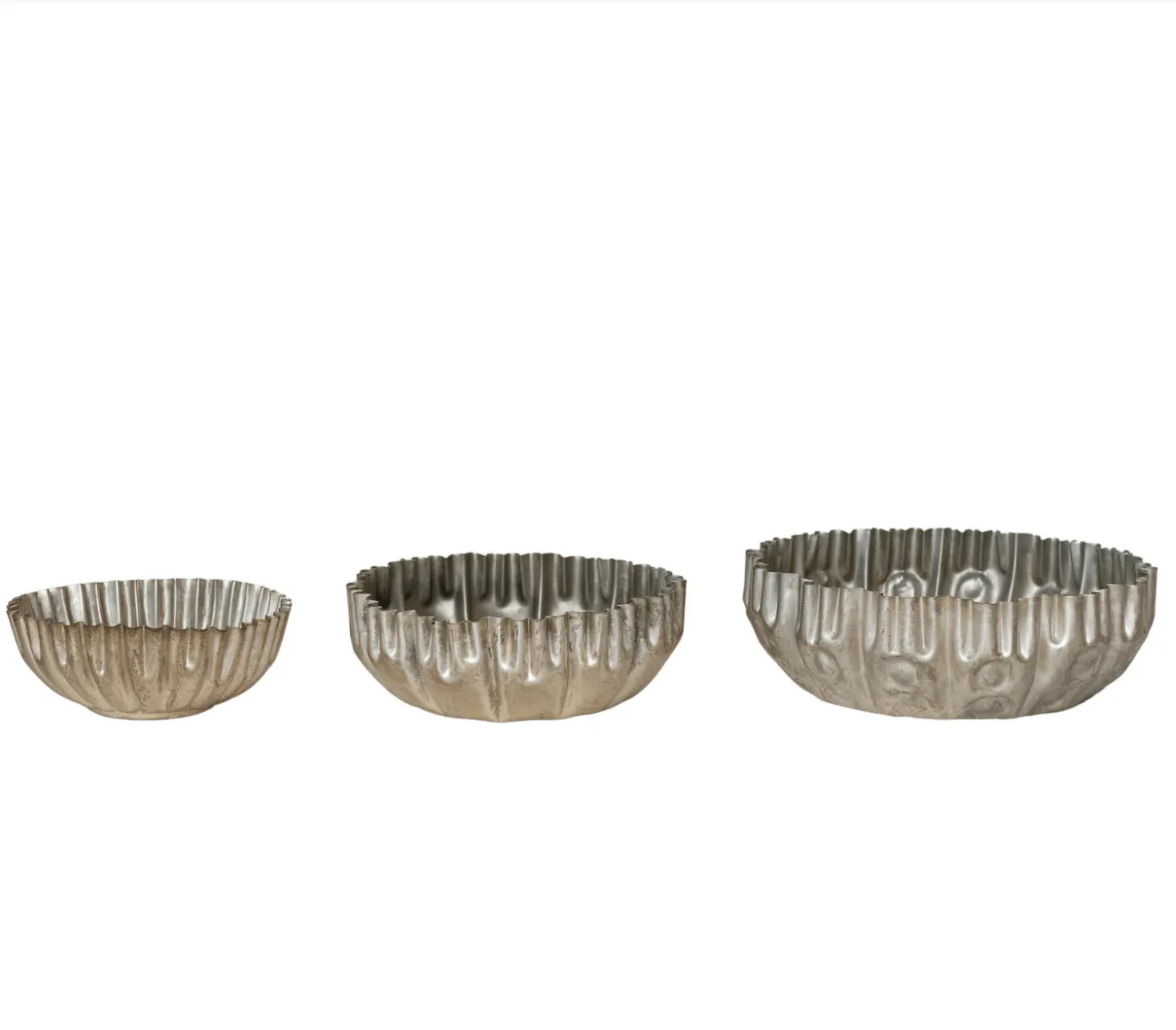 Decorative Metal Fluted Bowls