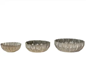 Decorative Metal Fluted Bowls