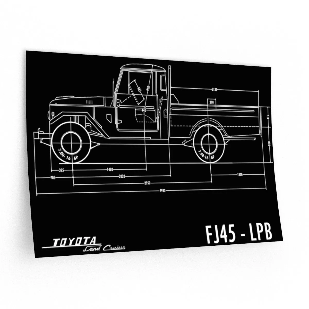 FJ45 Totota Land Cruiser Indoor Wall Decal Gift for Man Cave Reefmonkey