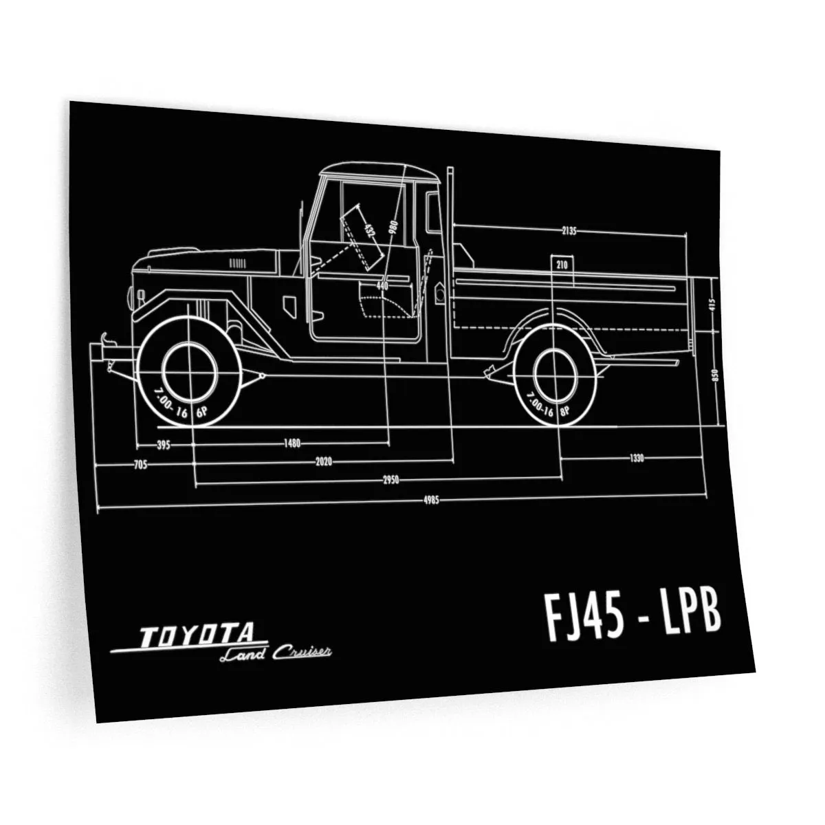 FJ45 Totota Land Cruiser Indoor Wall Decal Gift for Man Cave Reefmonkey