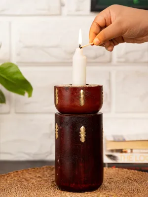 Floor Standing Two Stage Pillar Candle Holder