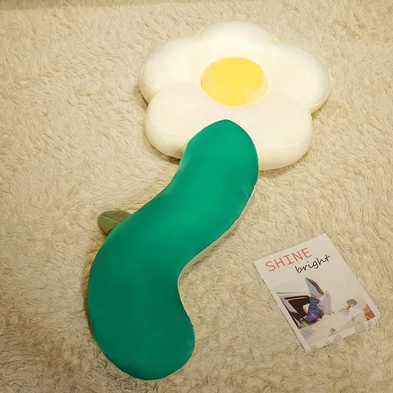 Flower Shaped Long Pillow for Bed and Home Decor