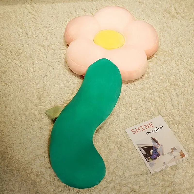 Flower Shaped Long Pillow for Bed and Home Decor