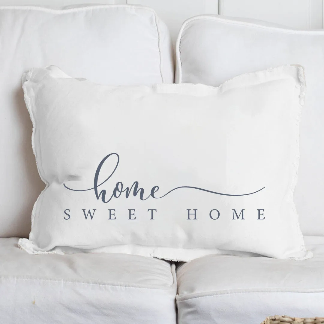 Grey and White Home Sweet Home Lumbar Pillow