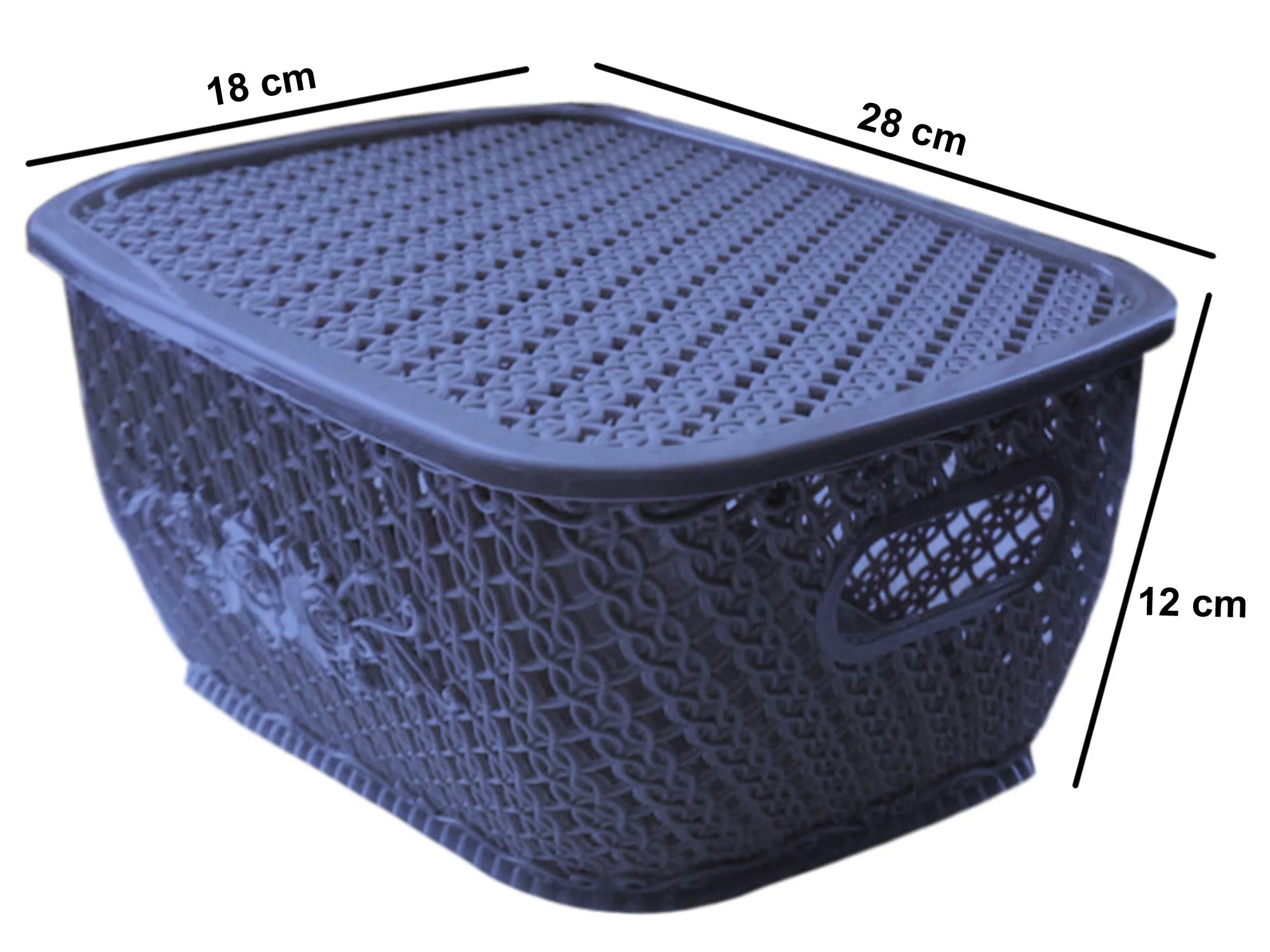 Kuber Industries Plastic 3 Pieces Small Size Multipurpose Solitaire Storage Basket for Kitchen, Office, Bedroom, Bath Room with Lid (Brown & Coffee & Cream) CTKTC34284