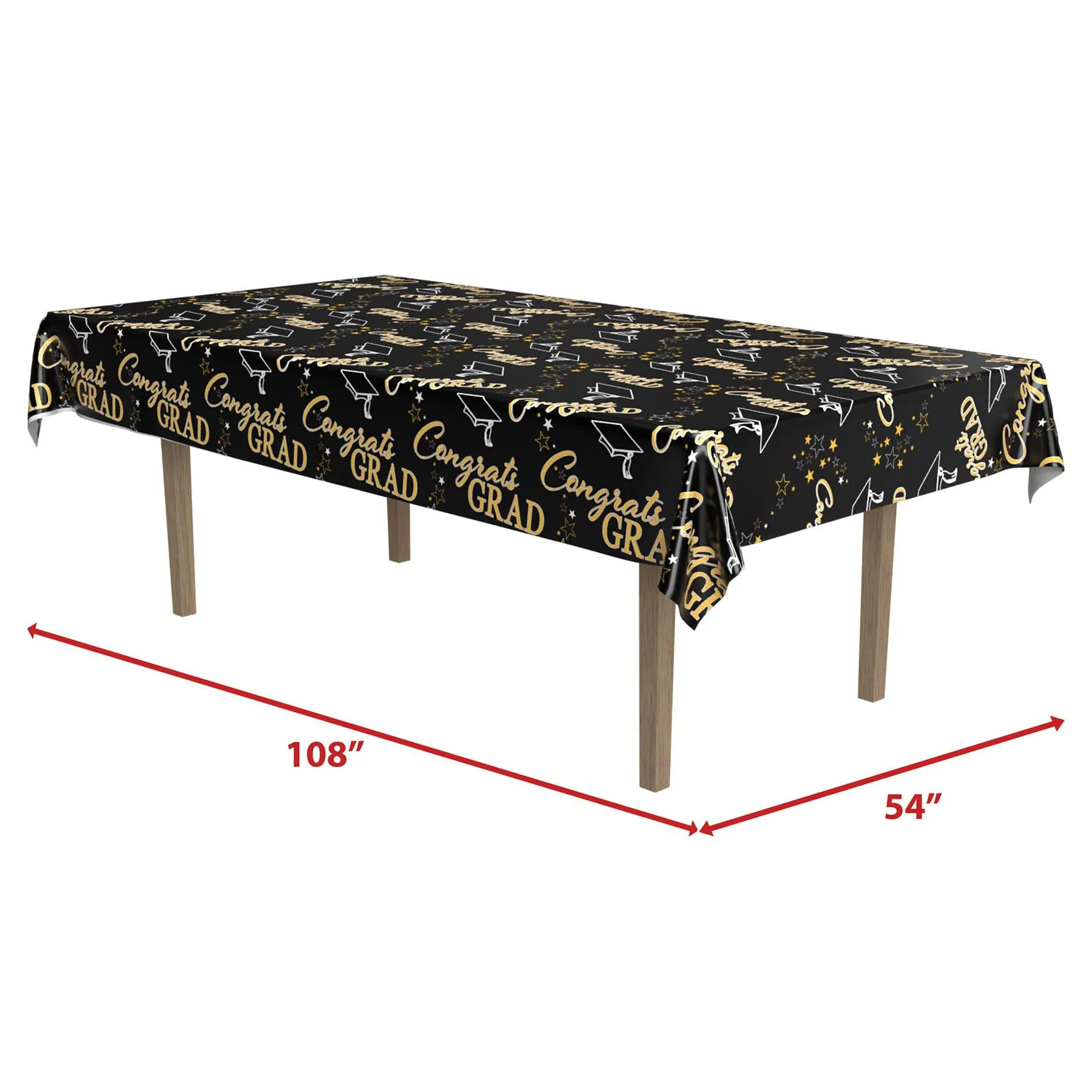 Metallic Graduation Party Tablecover (12 Packages)