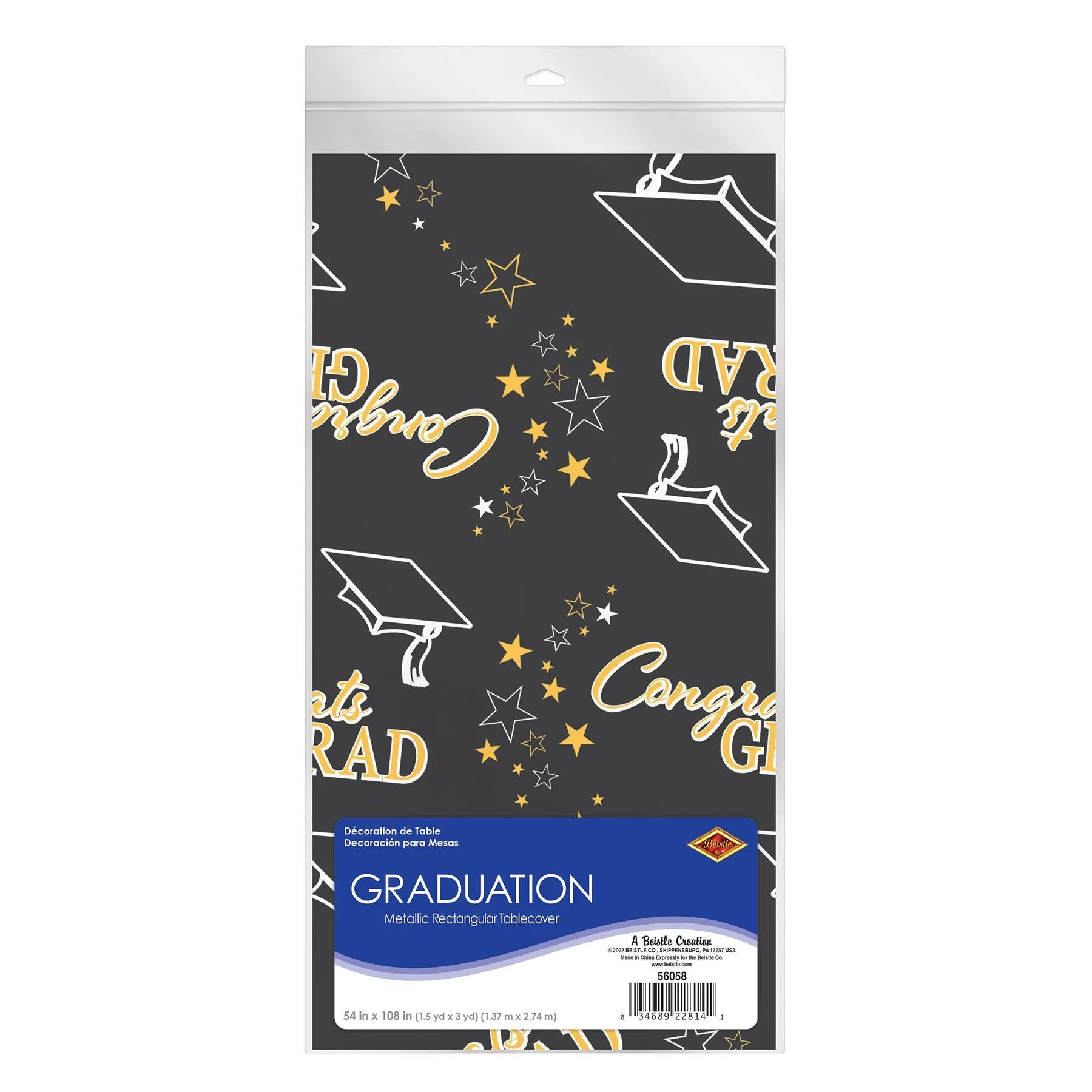 Metallic Graduation Party Tablecover (12 Packages)