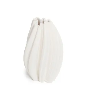 Mila White Vase | 17cm