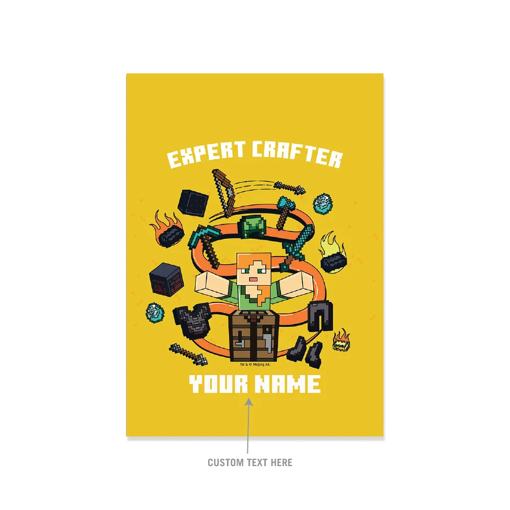 Minecraft Alex Expert Crafter Personalized Sticky Backed Poster