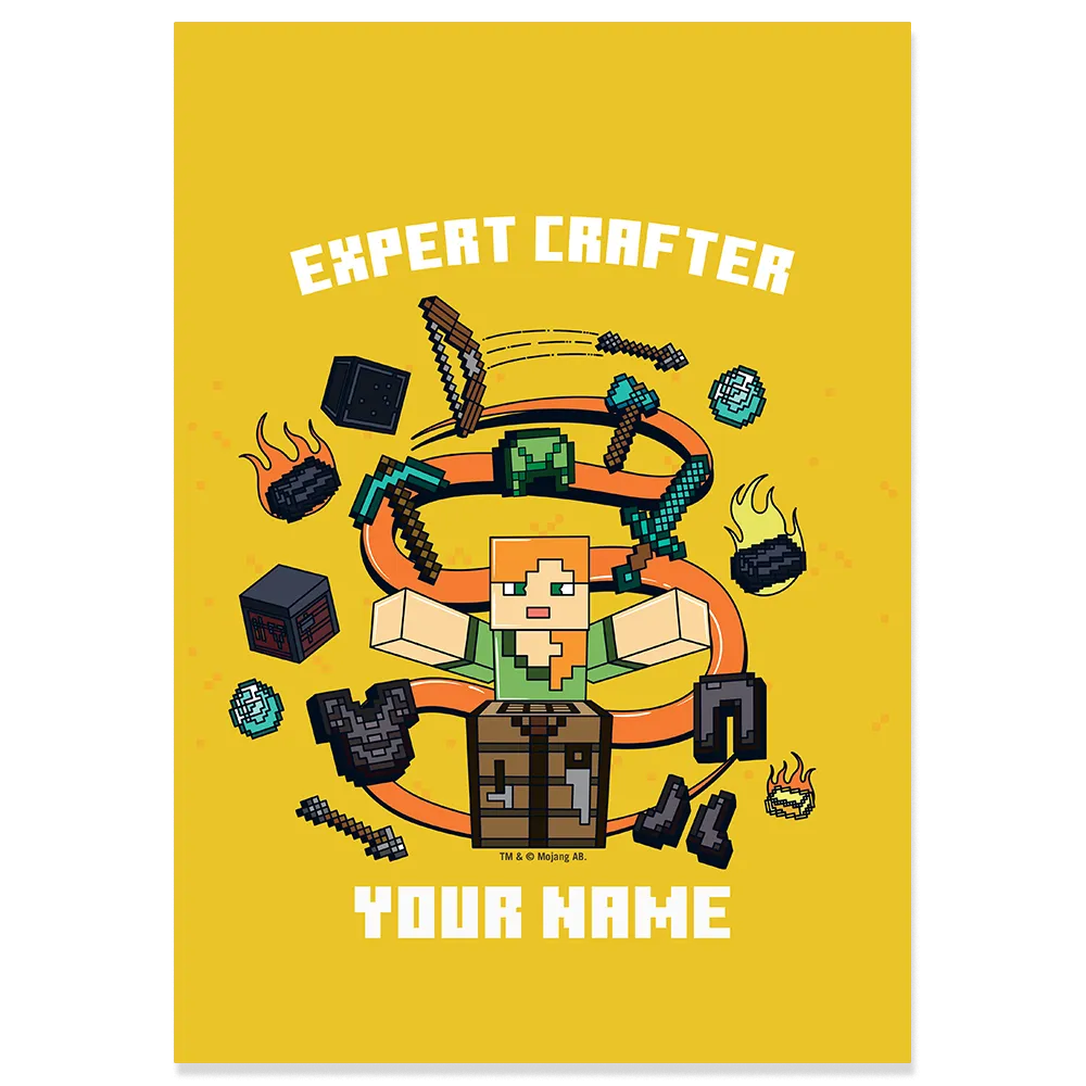 Minecraft Alex Expert Crafter Personalized Sticky Backed Poster