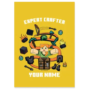 Minecraft Alex Expert Crafter Personalized Sticky Backed Poster
