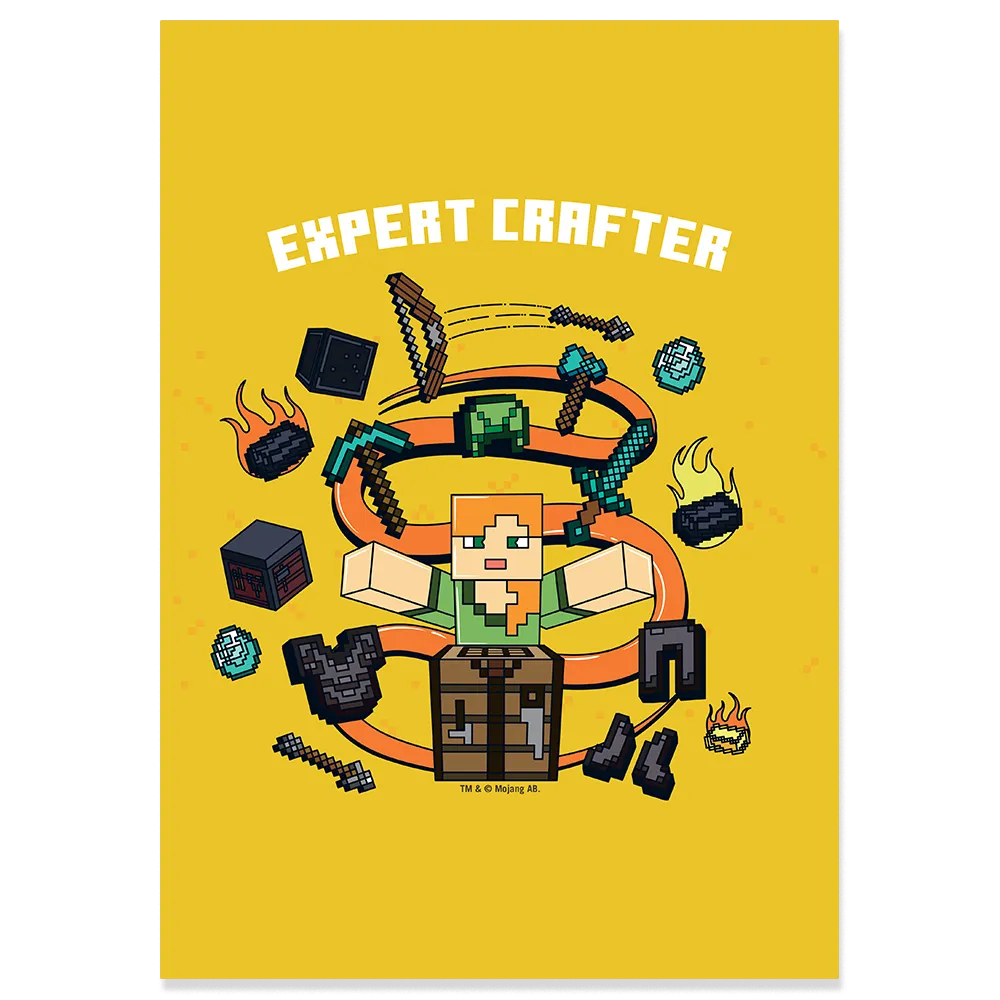 Minecraft Alex Expert Crafter Personalized Sticky Backed Poster
