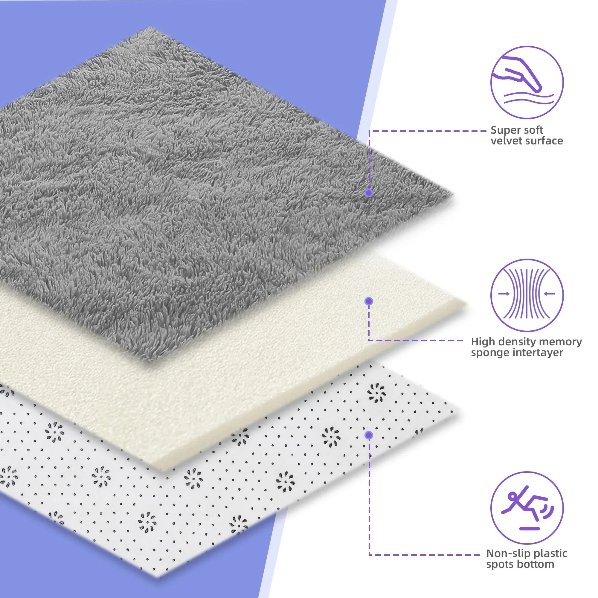 Nefoso Shag Light Gray Area Rug, 8' x 10' Soft Fluffy Area Rugs for Living Room Bedroom Kids Room Decor Carpet, Light Gray