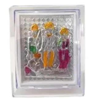 New Purushottam Abhushan Bhandar Silver Plated Lord Shri Ram with Family - Ram Darbar - Home Décor (1151) Decorative Showpiece - Size 7 * 6 (Metal, Multicolor)