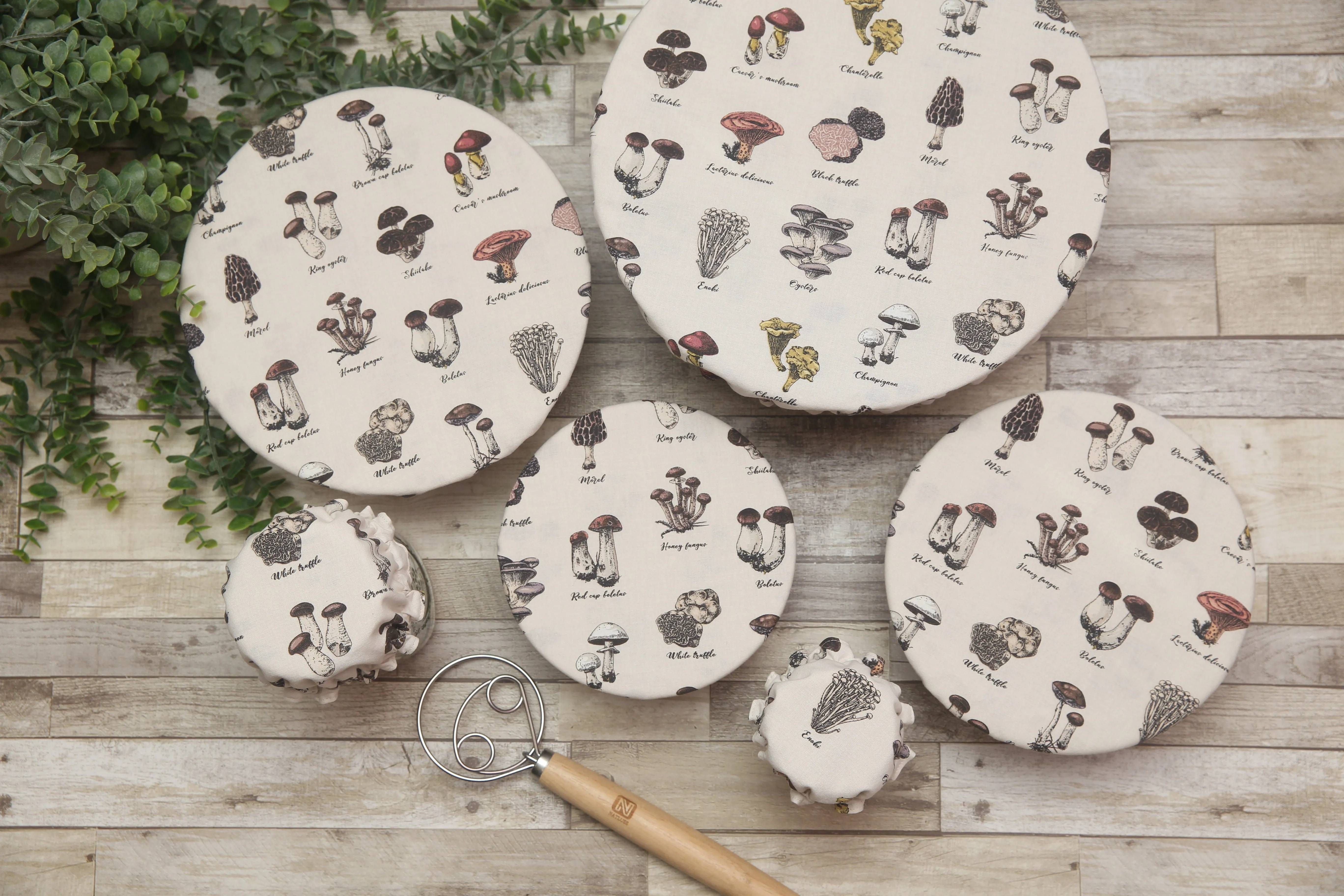 NON-PROP (Mushroom Types) Bowl, Jar, Cup, Plate COVERS; Hot Pads; Jar Openers; MADE TO ORDER