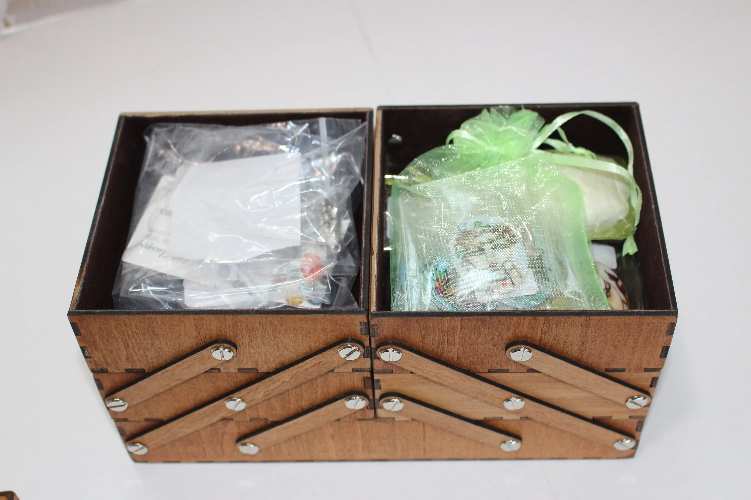Personalized felt lined Laser Cut Craft storage Box