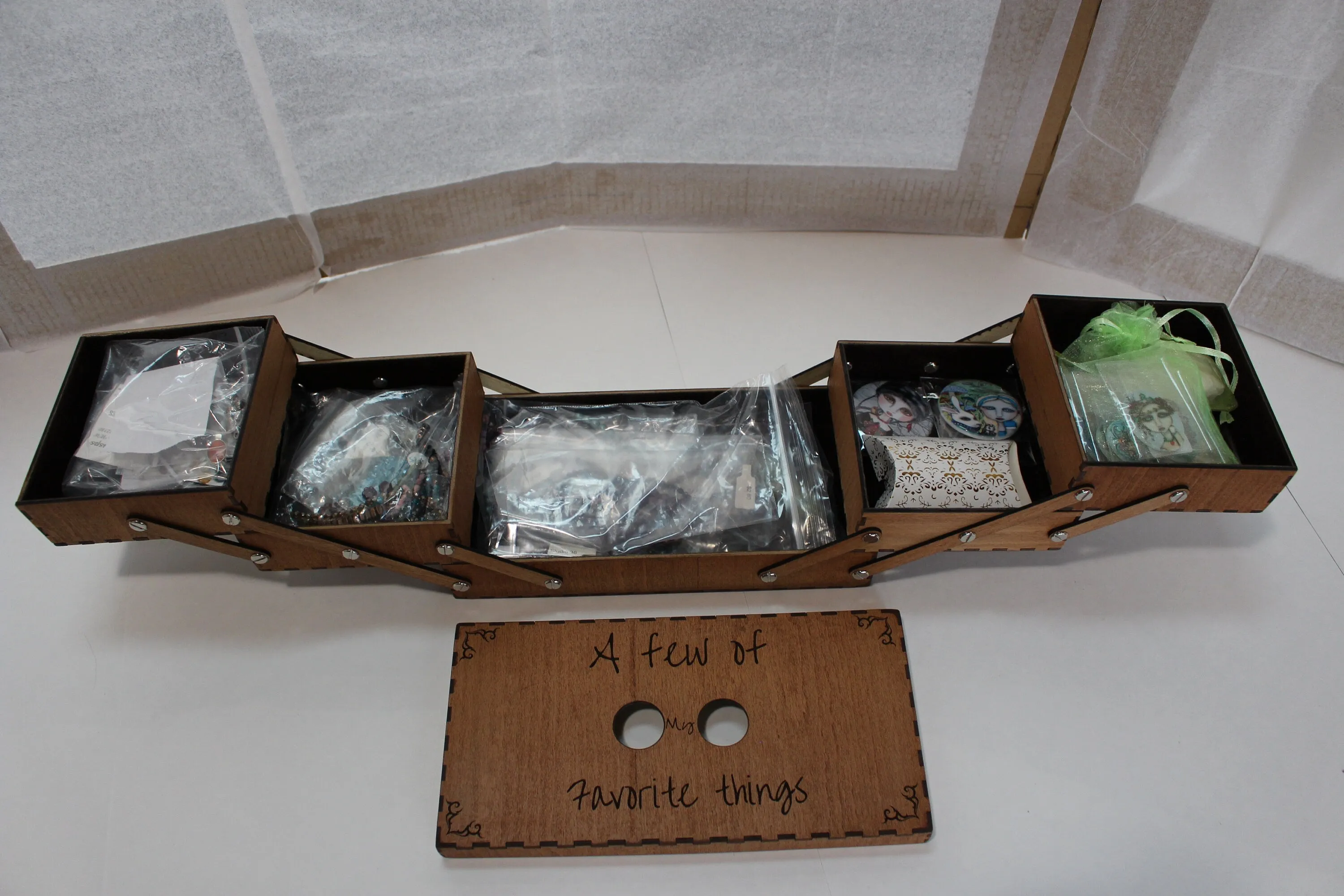Personalized felt lined Laser Cut Craft storage Box
