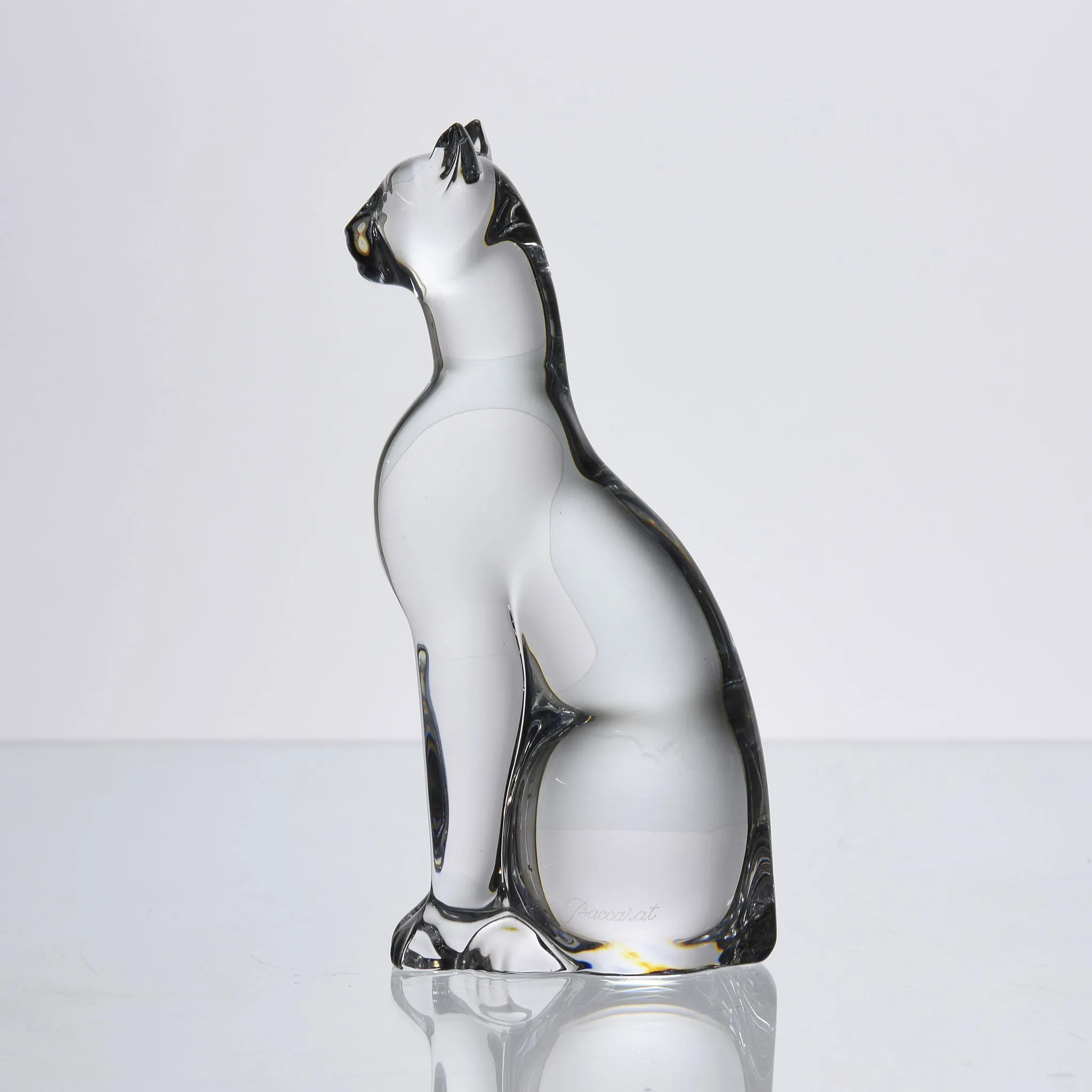 "Seated Cat" by Baccarat Glass
