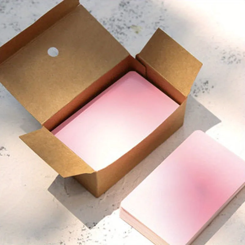 Retro Solid Color Cards Portable Boxed Kraft Cards 100pcs