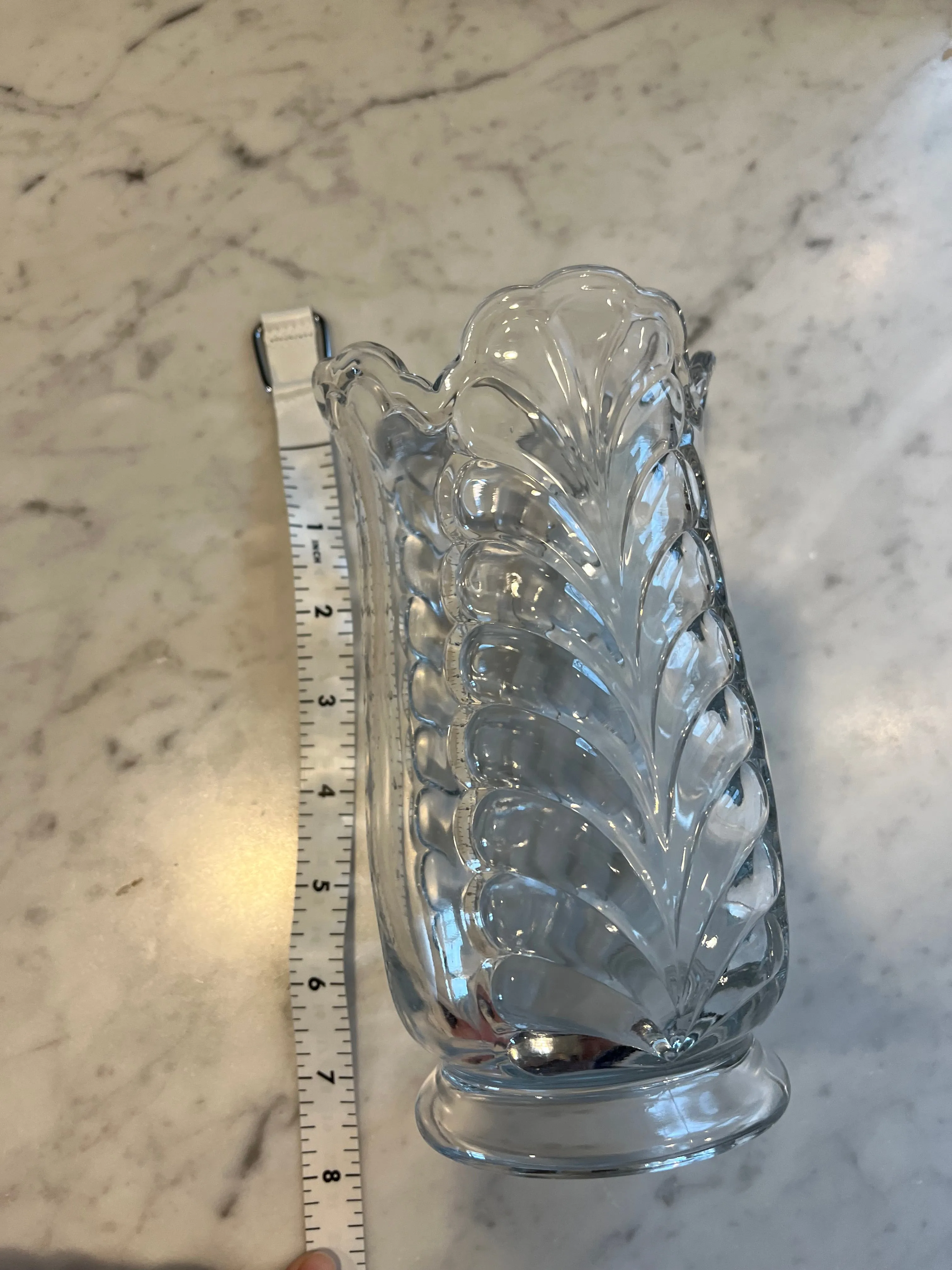 scalloped table vase