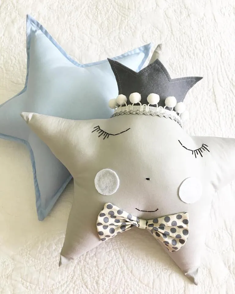 Star Pillow - Baby Blue