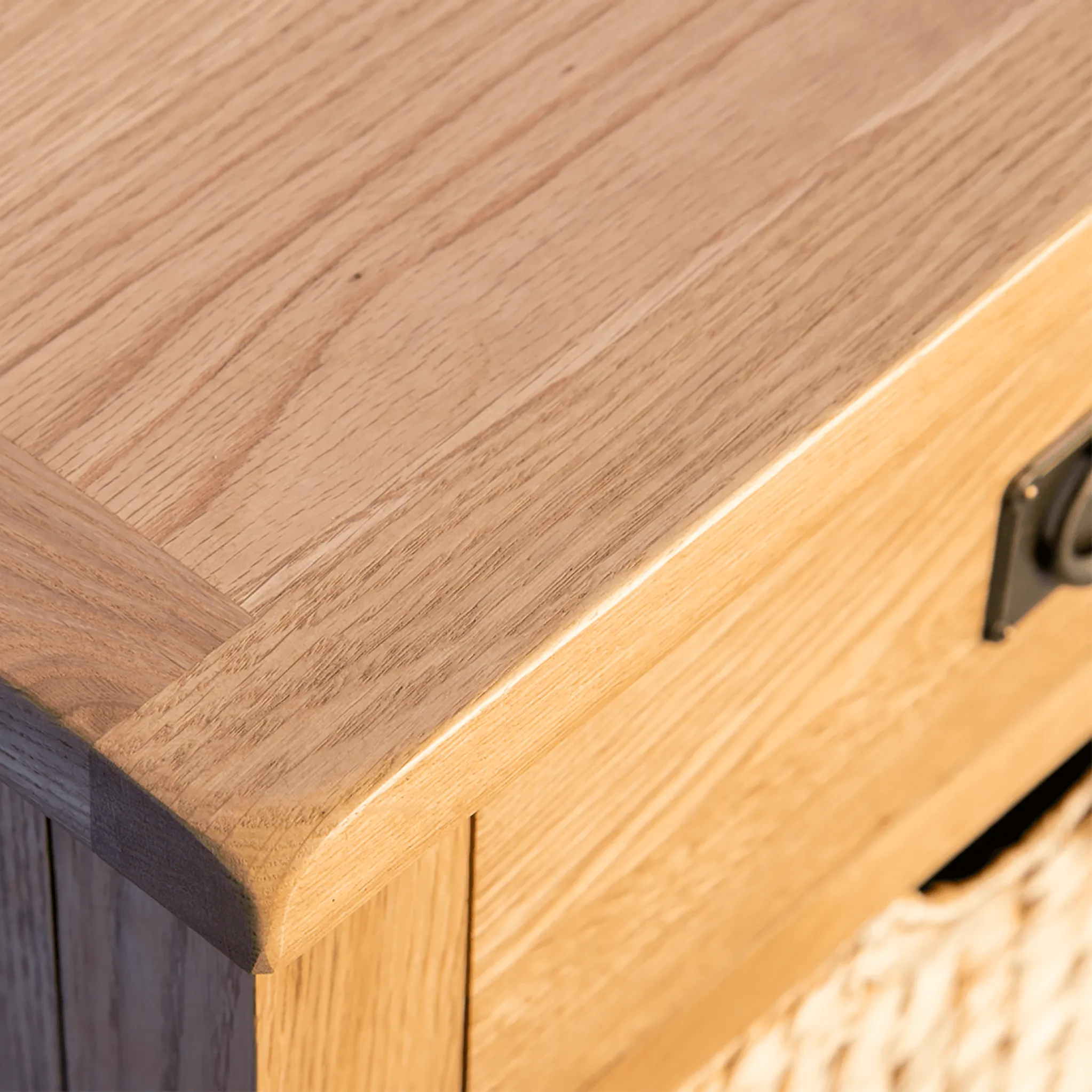 Surrey Oak Telephone Table with Baskets