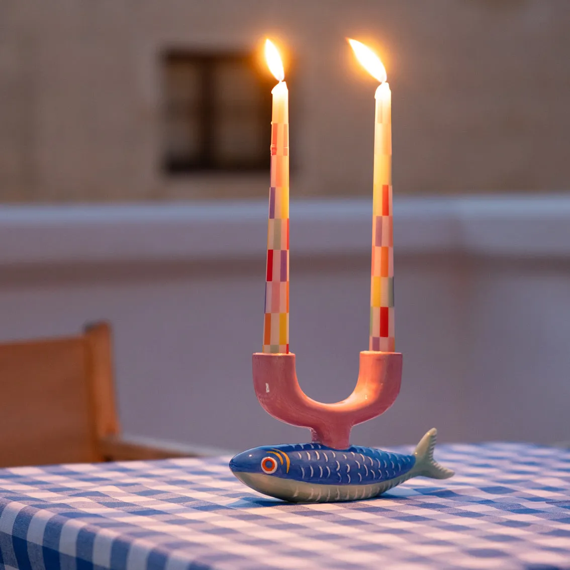 Talking Tables: Checkered Taper Candle