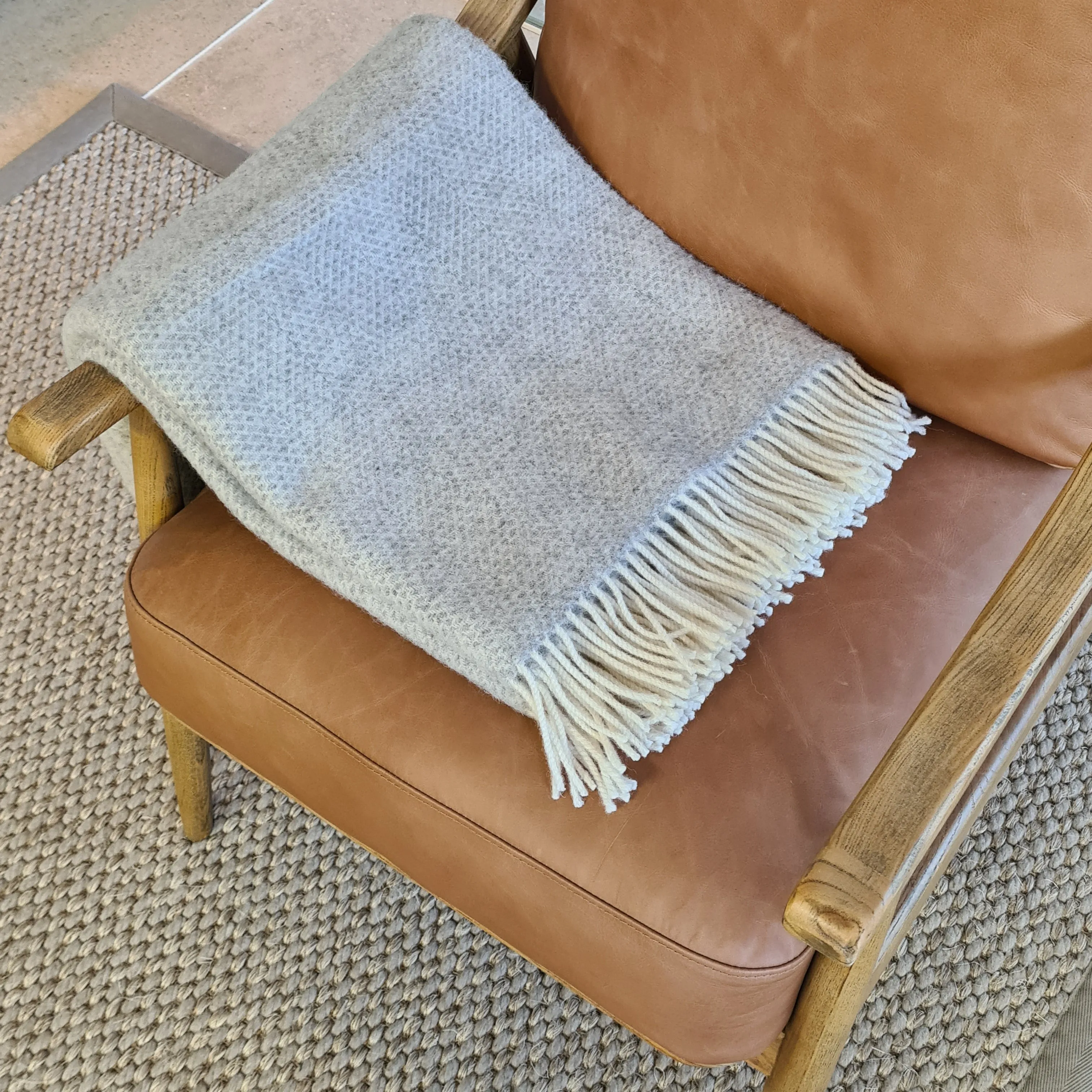 Tweedmill Beehive Wool Throw - Grey