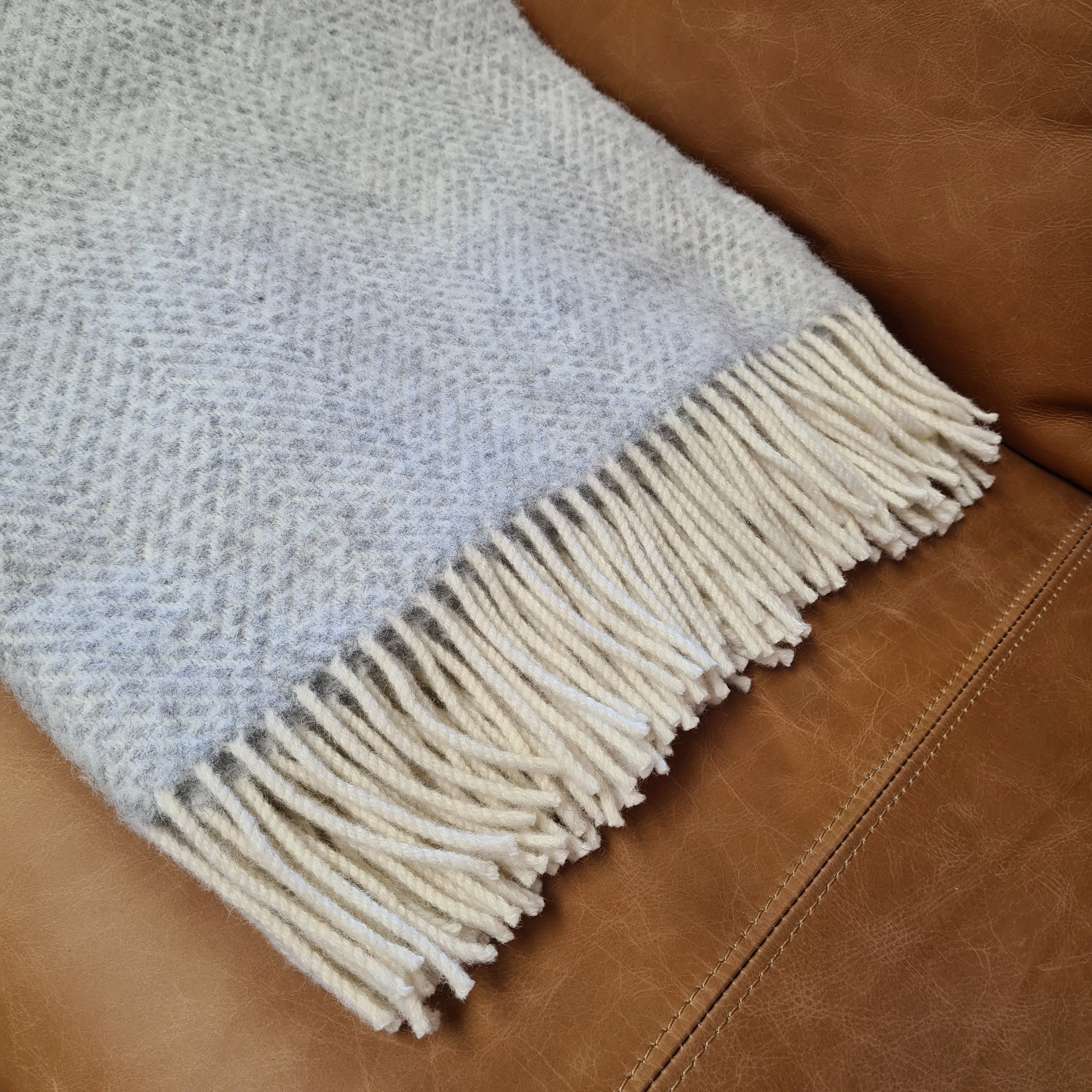 Tweedmill Beehive Wool Throw - Grey