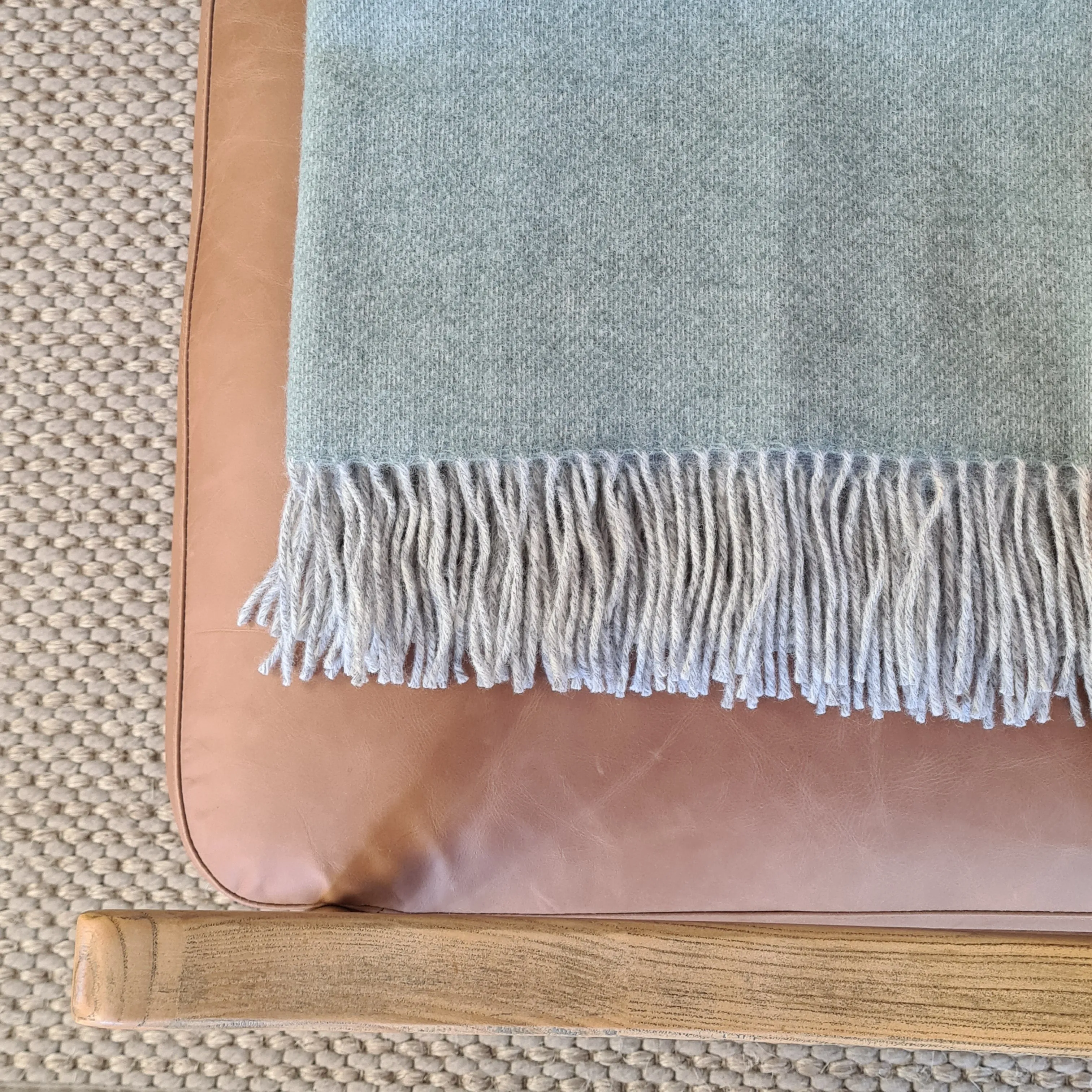 Tweedmill Dartmoor Wool Throw - Ice Green