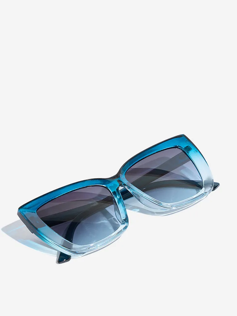 Westside Accessories Blue Wayfarer Sunglasses with Pouch